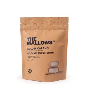 Forside-EN 25 The Mallows pose golden caramel gourmet marshmallows skumfiduser karamel salt dulce chokolade fra Emma Bülow Marshmallows caramel salted dulce chocolate Maldon sea salt
