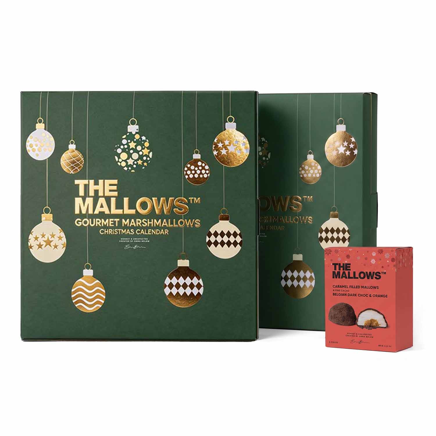 2 x Mixed Mallows Christmas Calendars + Dark Orange 1500px2 Mixed Christmas Calendar 2026 by Emma Bulow, Julekalender med fyldte og gourmet skumfiduser med chokolade, filled and gourmet marshamallows with chocolate early bird kit deal