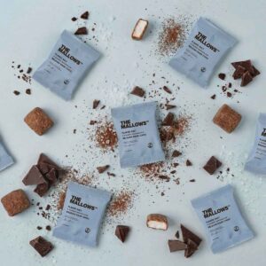 The Mallows Flowpacks skumfiduser Flaked Salt med mørk chokolade og maldonsalt enkeltpakket fra Emma Bülow dansk slik for voksne