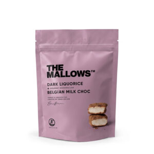 The Mallows gourmet skumfiduser lakrids belgisk mælke chokolade og lakridspulver lakridsgranulat marshmallows belgian milk chocolate liquorice fra Emma Bülow