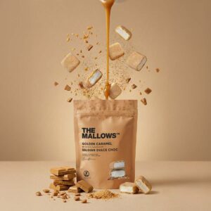 The Mallows pose golden caramel gourmet marshmallows skumfiduser karamel salt dulce chokolade fra Emma Bülow Marshmallows caramel salted dulce chocolate Maldon sea salt